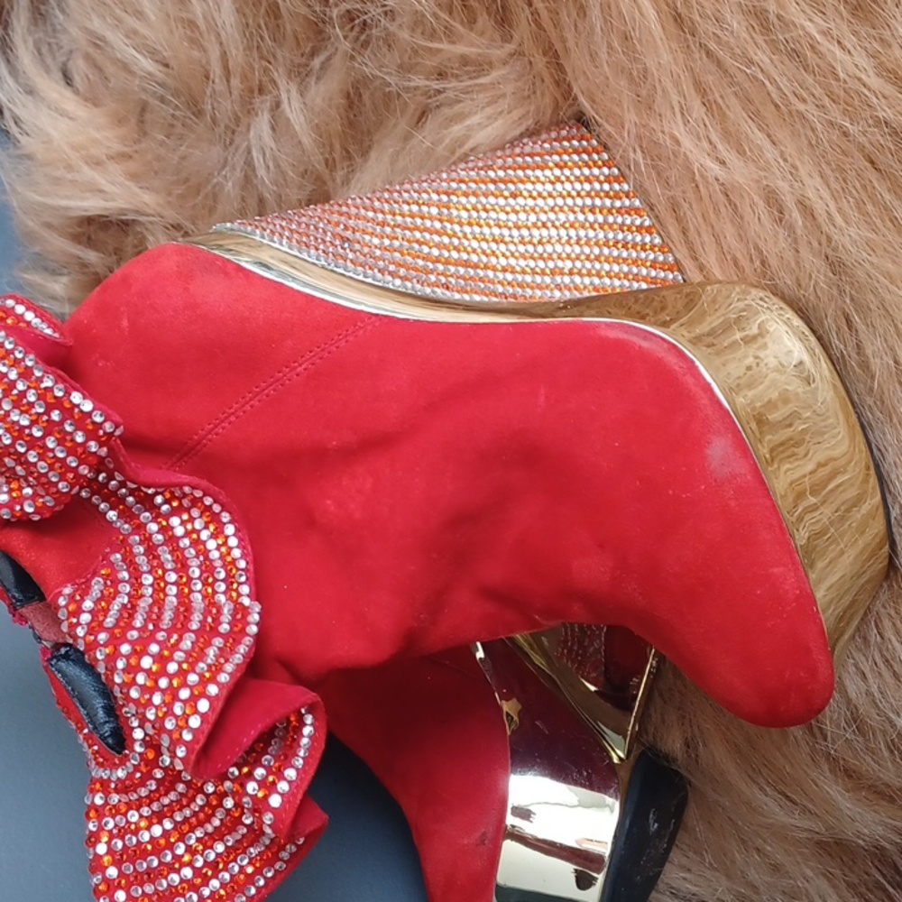Stunning Rhinstone Wedge Booties - Picture 6 of 16